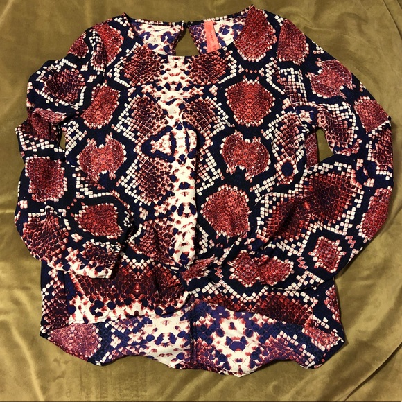 Snake print long sleeve blouse - Picture 1 of 7
